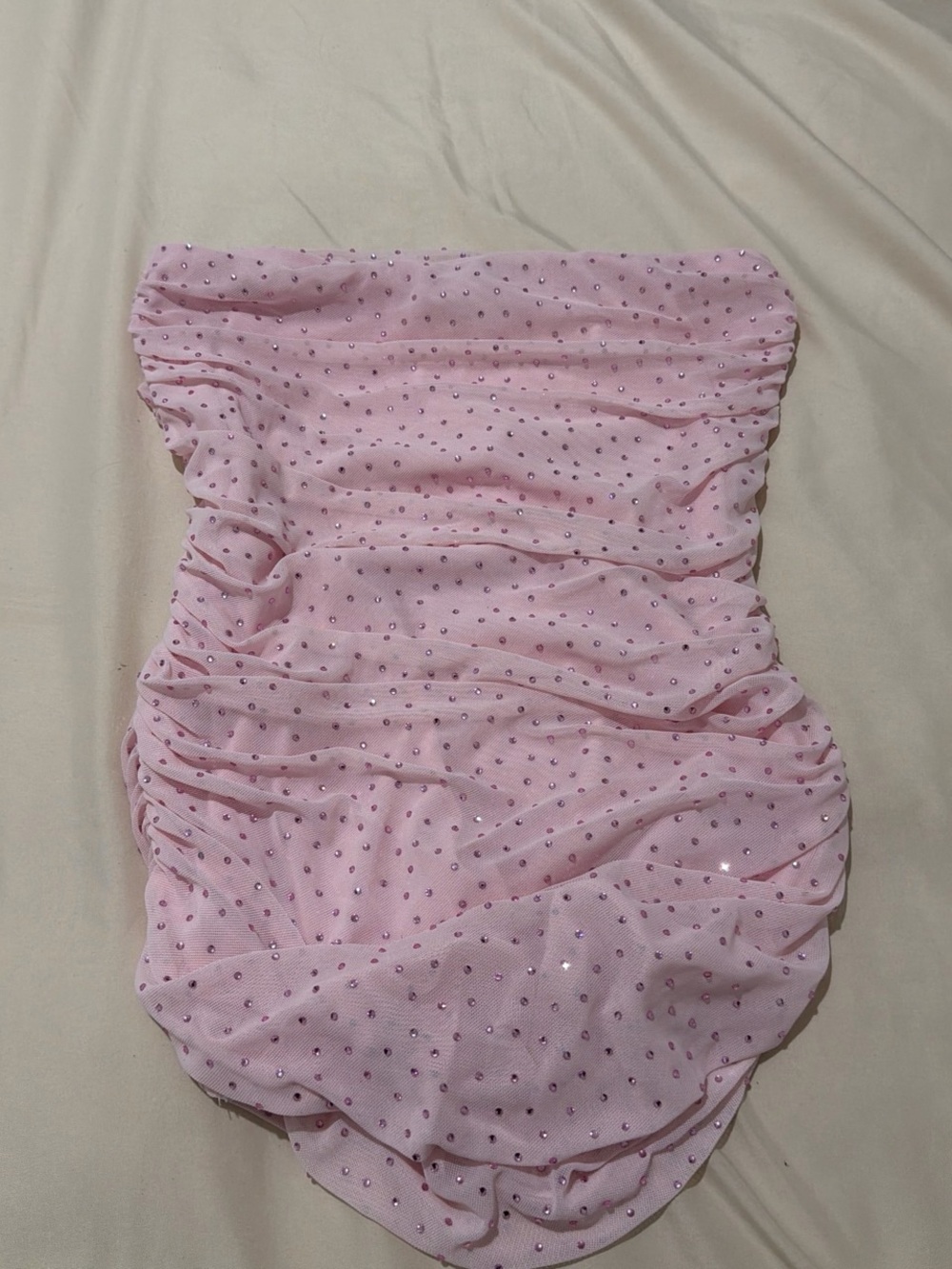 Pink Sparkle Ruched Tube Top